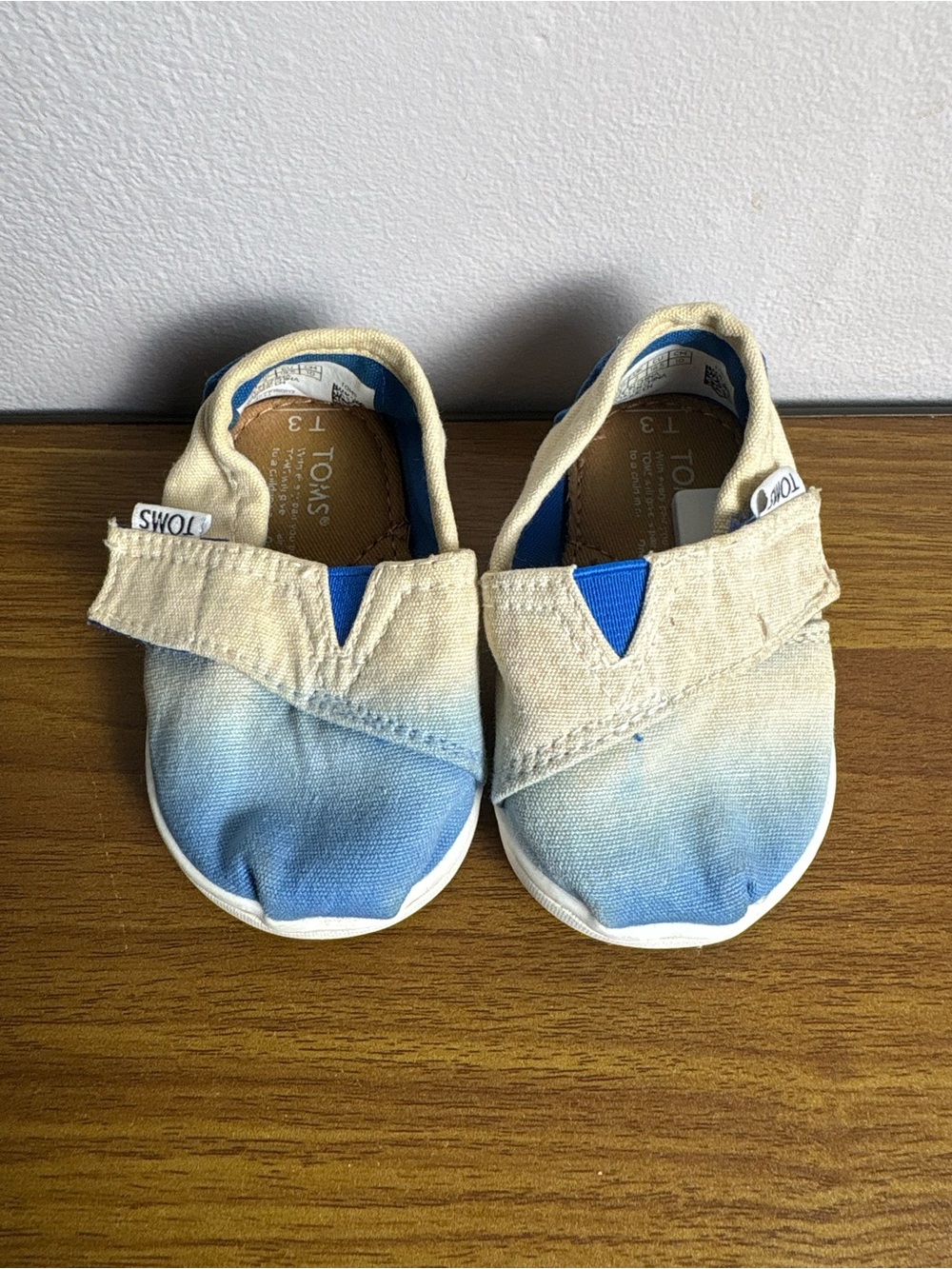 Toms Baby Toddler Size 3 Blue Ombre Velcro Classic Alpargata